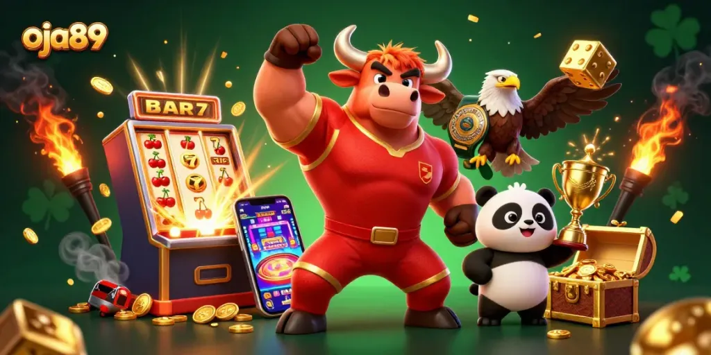 Menangkan jackpot besar bersama oja89 di mesin slot berkilauan dan suasana ceria.