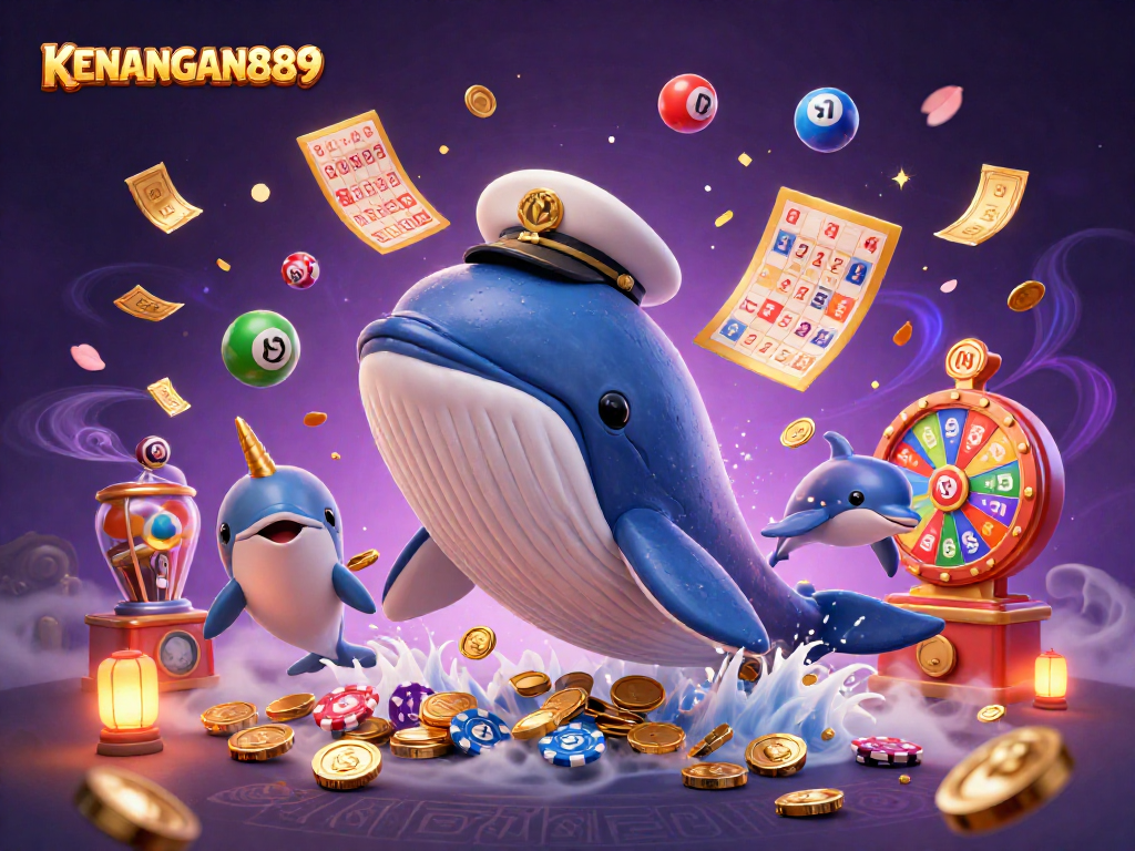 Engage with KENANGAN889 by diving into a vibrant 3D whale-themed casino world.