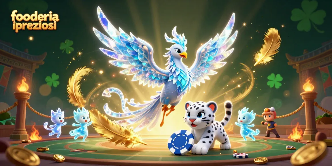 Exciting gambling experience at fooderia i preziosi featuring a 3D phoenix and poker fun.