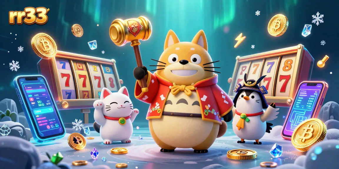 Visualisasi permainan seru di rr33 dengan karakter kartun dan elemen game menarik.