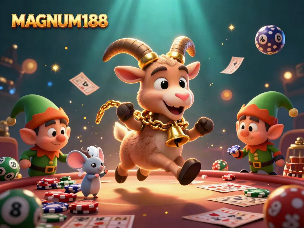 Experience the thrilling MAGNUM188 lottery atmosphere with enchanting characters and dynamic game elements.