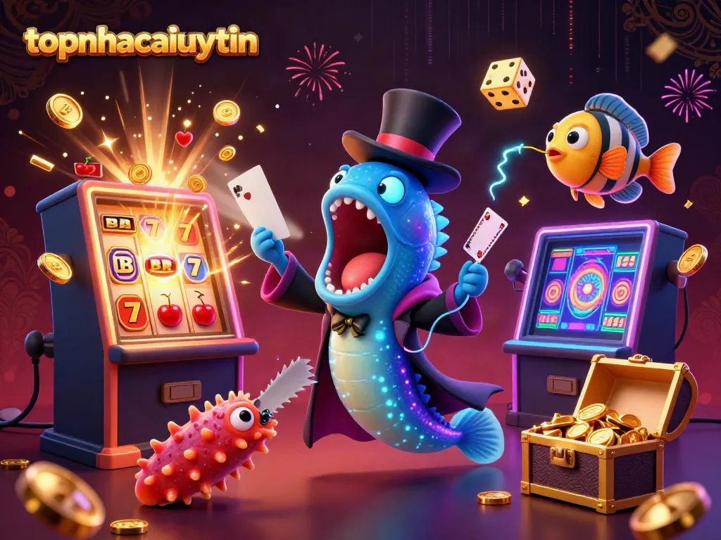 Experience the thrilling magic of topnhacaiuytin with a deep-sea eel magician, captivating card tricks, and vibrant casino action.