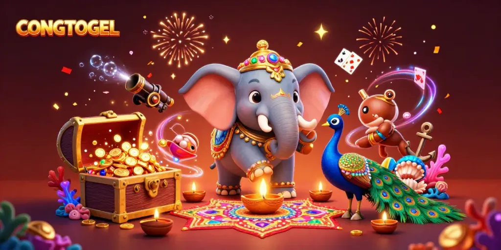 Experience the magic of CONGTOGEL with vibrant casino-themed elements and dynamic characters.