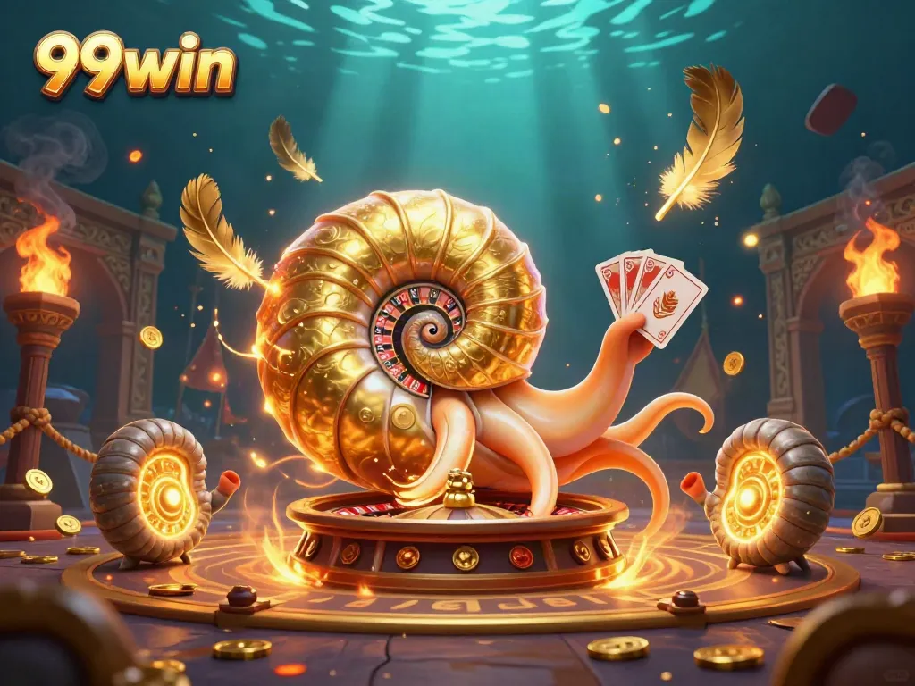 Experience the thrill of betting with 99win's golden roulette and card scenes, showcasing the excitement of online gaming.