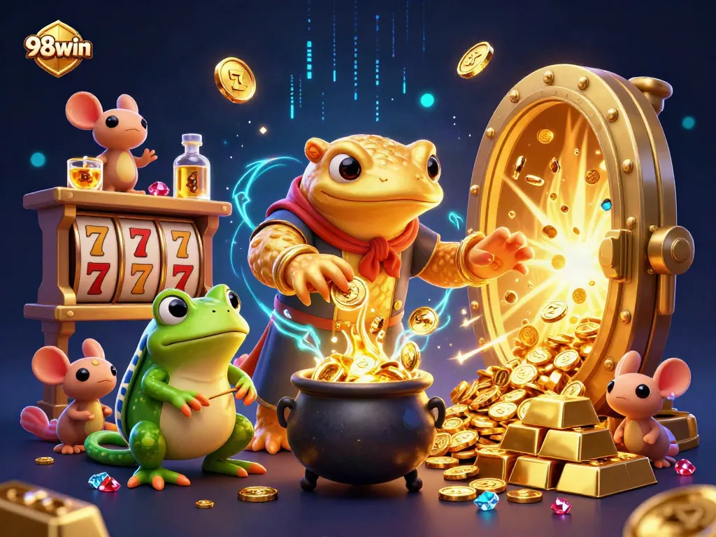 Engage with 98win's captivating gambling world through an alchemist's magical transformation of assets.
