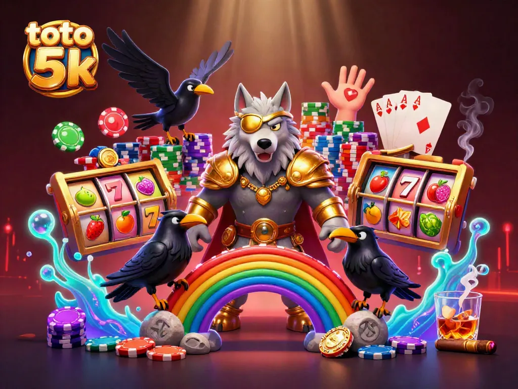 Permainan toto 5k dalam ilustrasi 3D menarik yang menyajikan pengalaman kasino yang menegangkan.