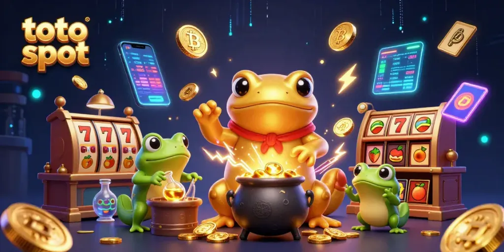 Engage with the toto slot scene featuring a golden salamander alchemist and vibrant casino elements.