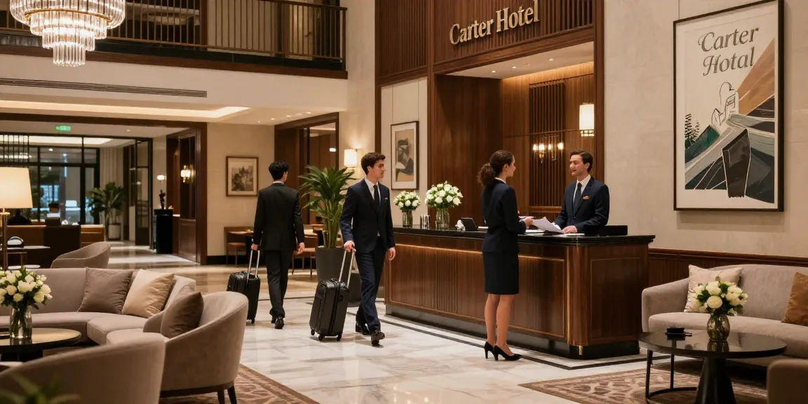 Experience the warmth of rokok88 at Carter Hotel's luxurious lobby, where guests are welcomed with elegance and sophistication.