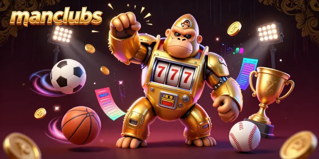 Engage with manclubs by experiencing dynamic sports-themed gaming action in a vibrant 3D illustration.