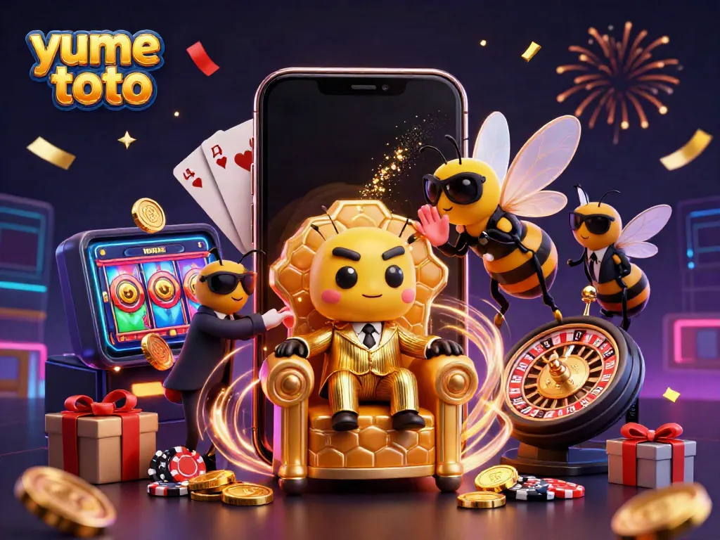 Engage in exciting slot gaming with yume toto as the bumblebee mob boss presides over a thrilling casino scene filled with dynamic games.