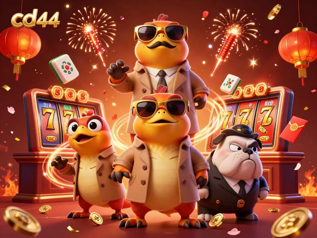 Three raptors in a trench coat with a bouncer bulldog at a VIP casino lounge, showcasing cd44 and casino excitement.