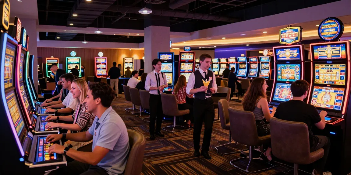 Pengalaman bermain slot gacor di NENG4D dalam suasana kasino yang meriah dan penuh warna.