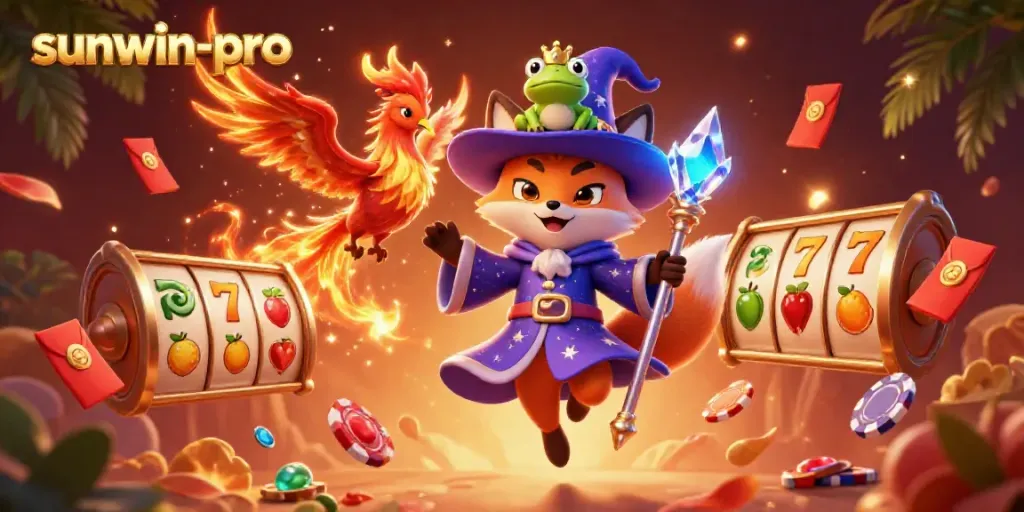 Engage with sunwin-pro's vibrant online casino experience featuring magical characters and immersive game elements.