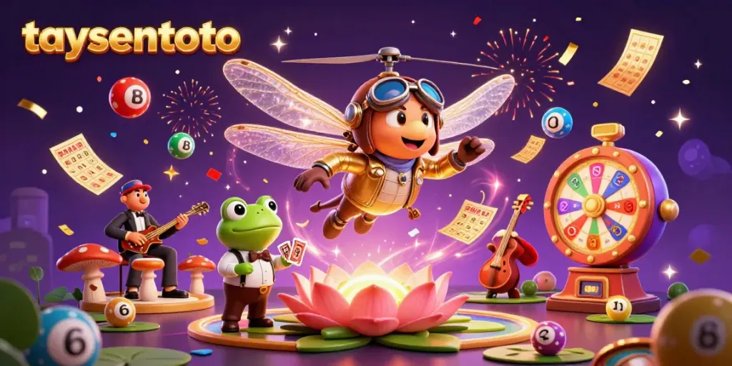 Experience thrilling moments at taysentoto with vibrant characters, cards, and dynamic lottery elements.