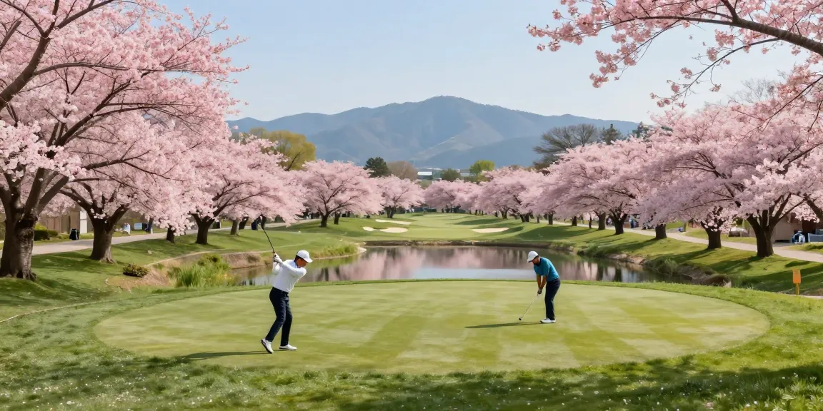 Pengalaman golf di Kato City dengan pemandangan bunga sakura yang indah, bro178.