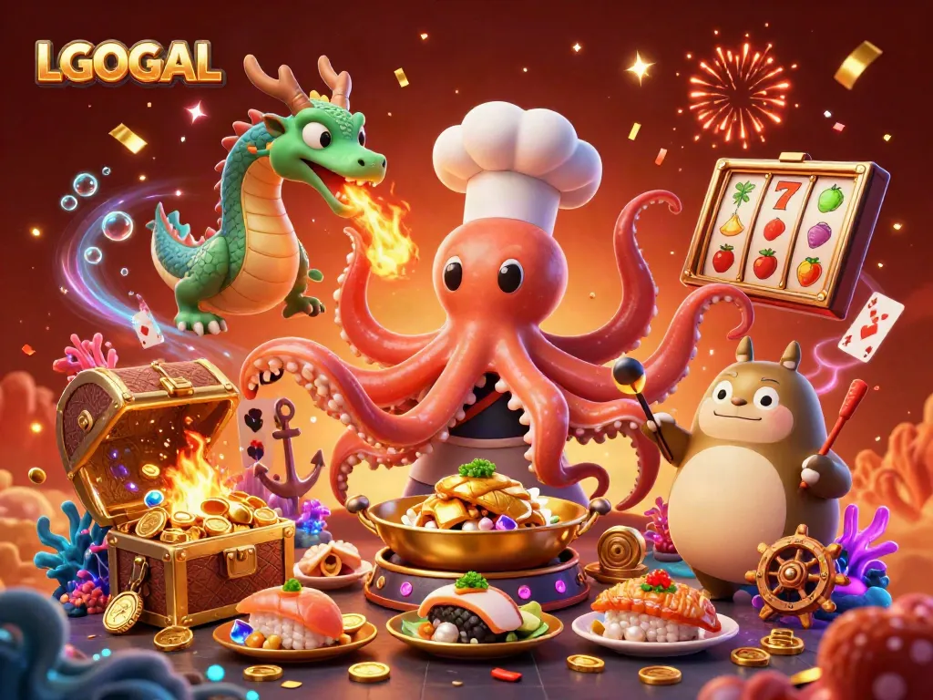 Experience winning gameplay with LGOGOAL in an engaging online casino illustration featuring vibrant characters and elements.