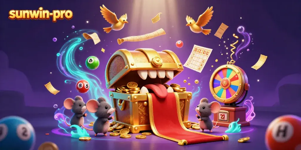 Engage in thrilling gaming with sunwin-pro's vibrant treasure chest and dynamic lottery elements.