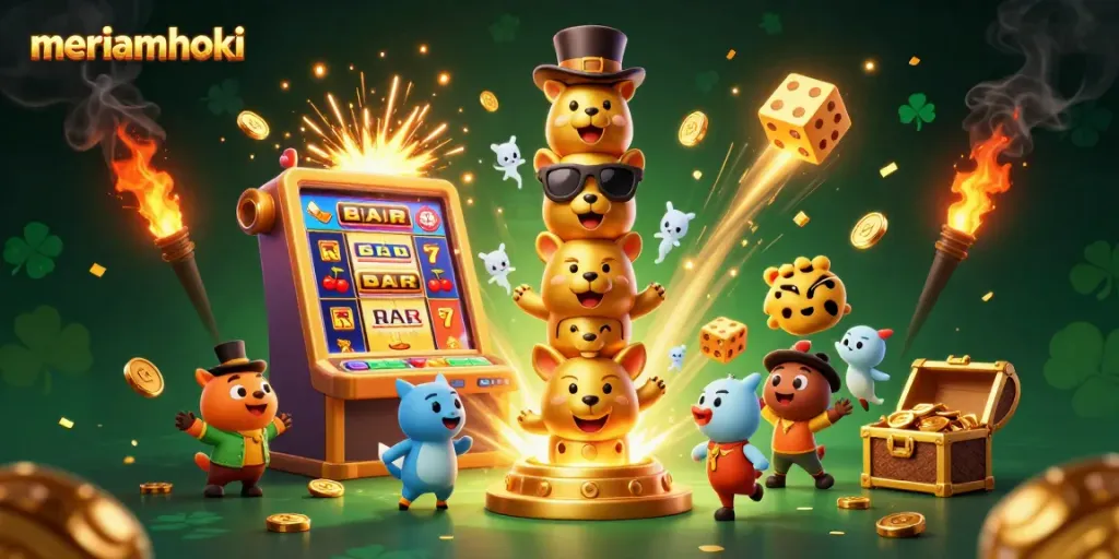 Menangkan jackpot di meriamhoki dengan mesin slot yang meledak penuh koin dan simbol keberuntungan.