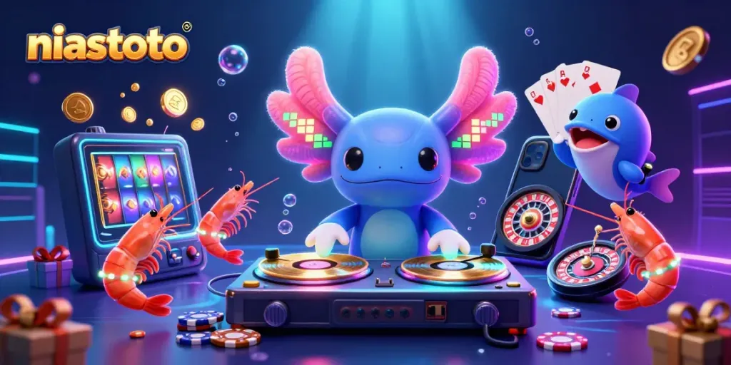 Nikmati sensasi permainan di niastoto dengan DJ axolotl dan permainan slot yang berkilauan.