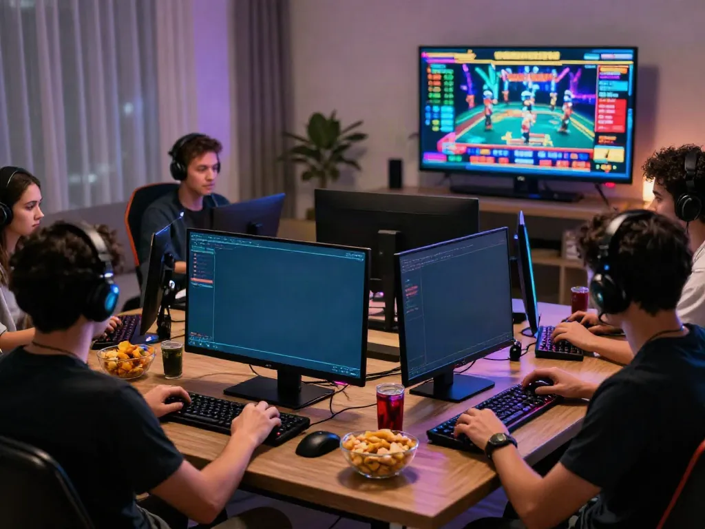 Exciting online gaming environment capturing friends playing at nhà cái h19, showcasing live casino action and vibrant atmosphere.