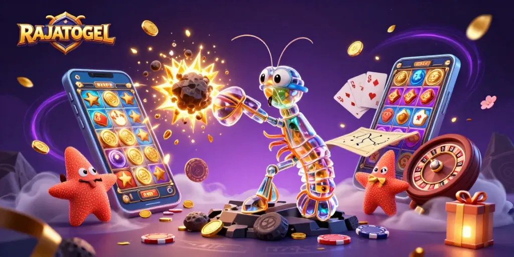 Engage with RAJATOGEL as the vibrant mantis shrimp channels energy through winning slot games.