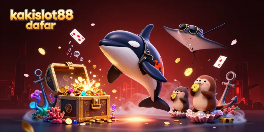 Melihat permainan kakislot88 daftar dengan tema kasino yang memasukkan elemen slot dan koin emas