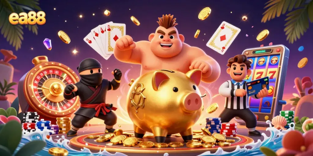 ea88 cải thiện trải nghiệm chơi game với các nhân vật hoạt hình chiến thắng trong sòng bạc