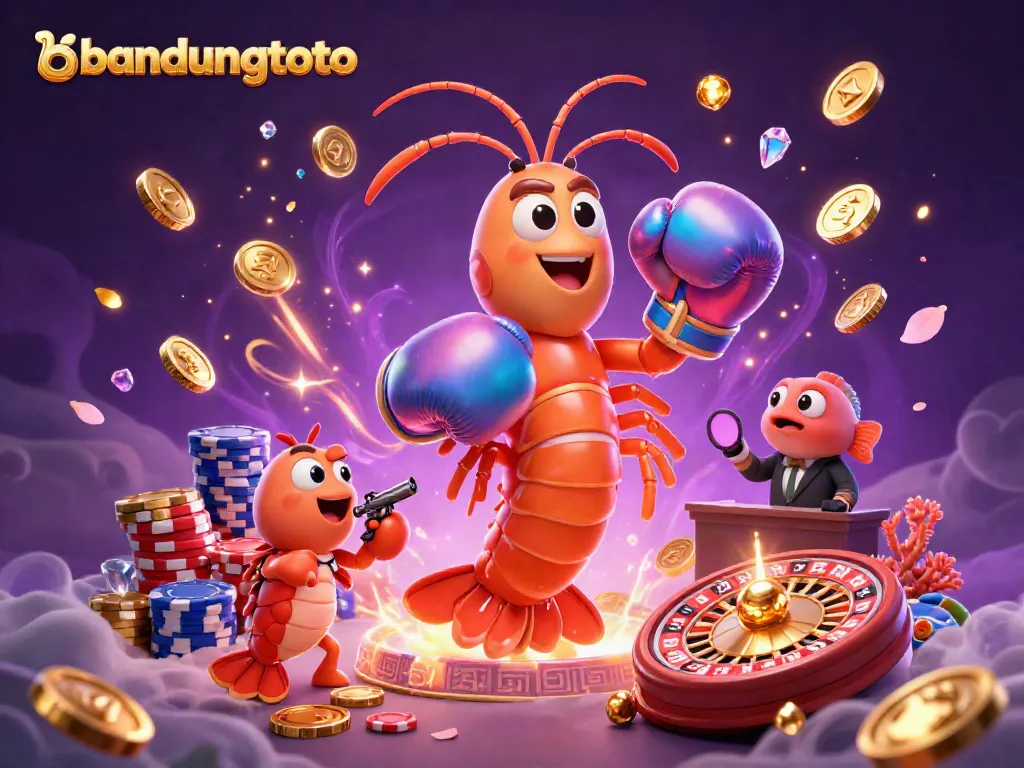 Experience the thrill of bandungtoto with a colorful animated casino scene featuring vibrant game elements.