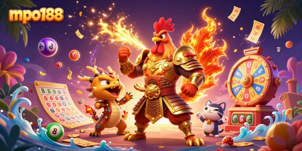 Mpo188 menawarkan keseruan permainan judi dengan bertarungnya ayam pejuang dan naga dalam armor emas.