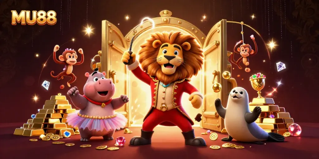 Experience thrilling MU88 adventures with an enchanting circus atmosphere and casino treasures.