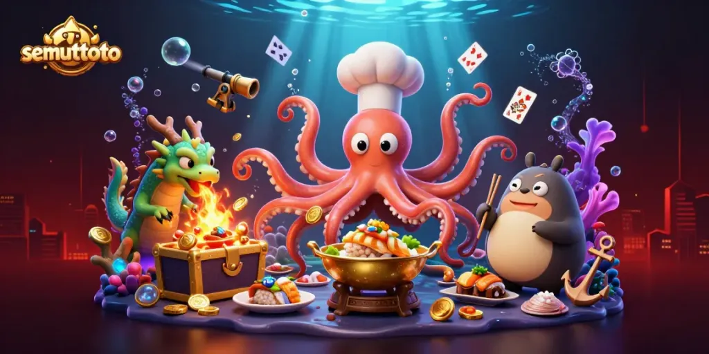 Semuttoto menyajikan ilustrasi 3D ceria dengan karakter unik dan elemen perjudian