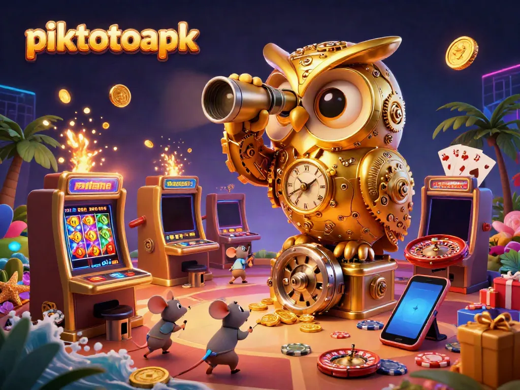 Experience the thrill of winning on piktotoapk with a dynamic casino scene filled with action and excitement.