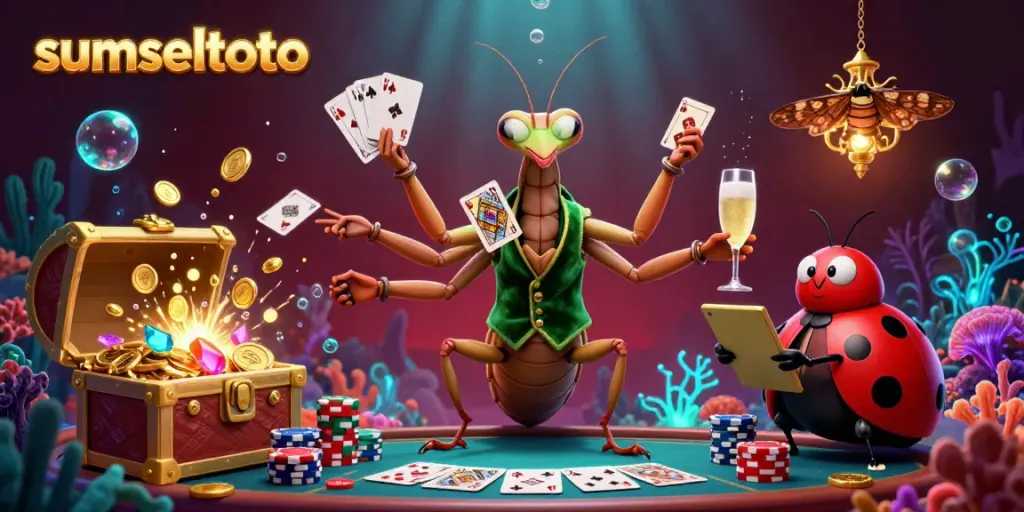 Engage in thrilling gameplay with sumseltoto as you explore underwater treasures in this lively 3D casino scene.