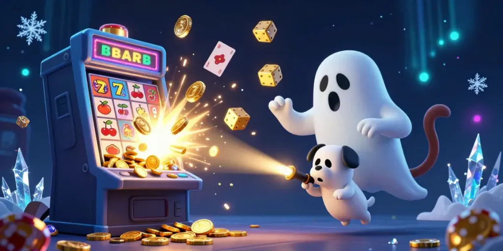 Experience excitement with asik89 as coins and joy swirl around in a dynamic casino scene.