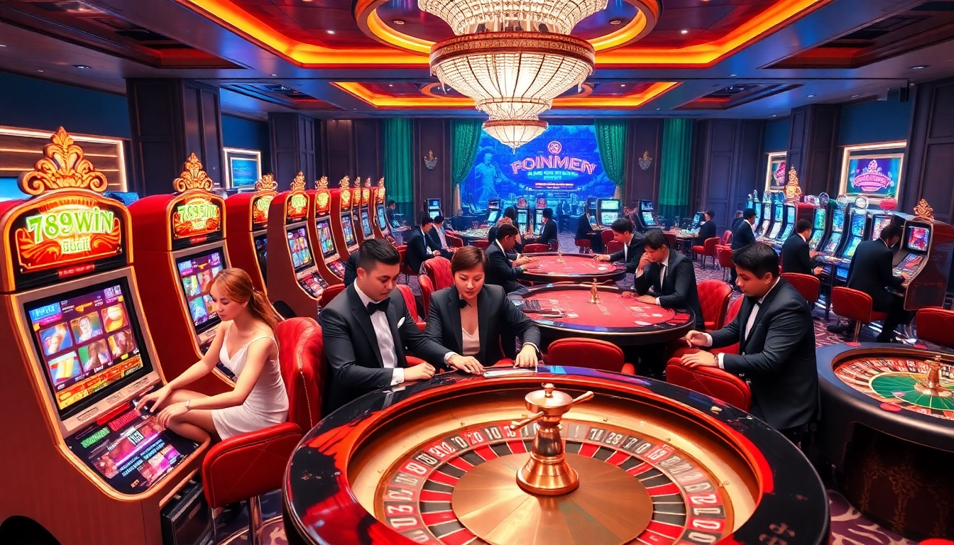Exciting scene of players engaging in thrilling games at 789win casino