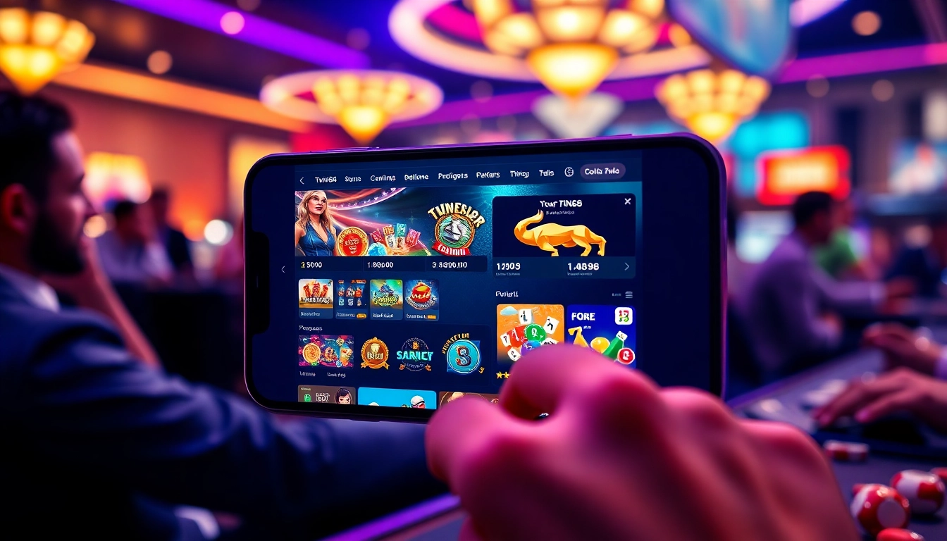 Twin68 online gaming platform showcasing casino games on a smartphone screen.