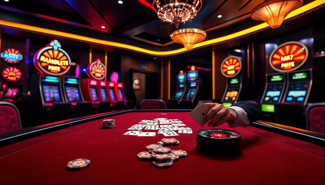Immerse yourself in NA777's exciting casino environment with a professional dealer at the gaming table.