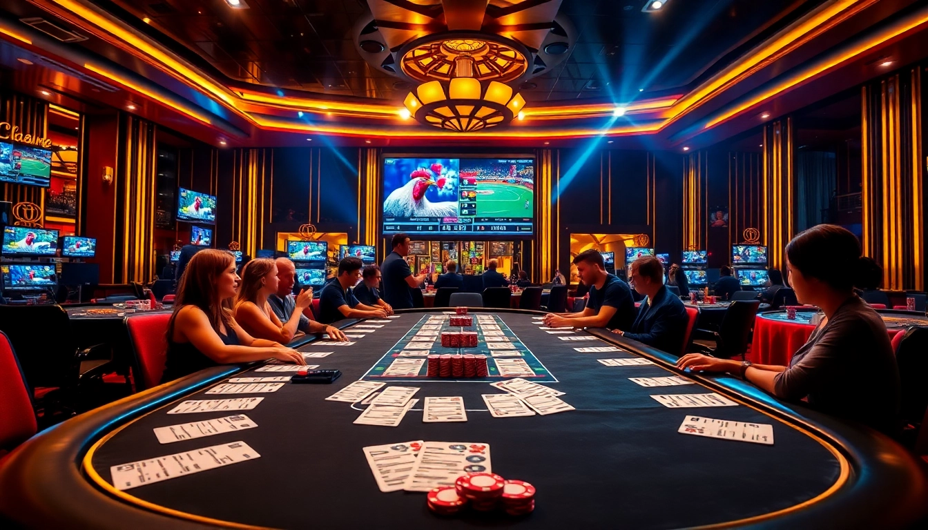 Experience the excitement of live betting at https://bj88daga.dev/ with a vibrant casino scene showcasing the action.