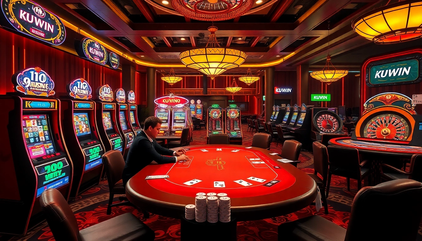 Players engage in high-stakes poker at KUWIN, a premier online gambling platform.
