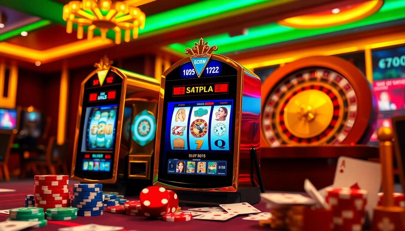 Experience the thrill of nama nama situs judi slot online with vibrant slot machines and casino ambience.