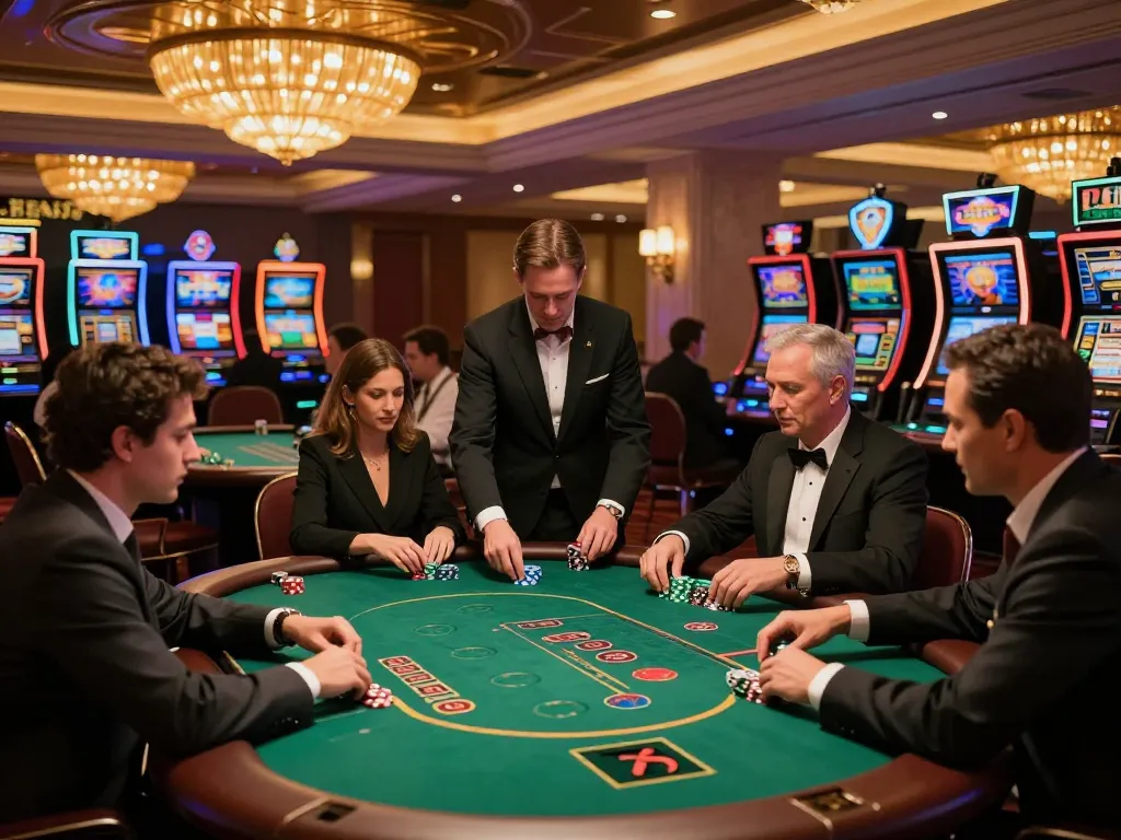 Experience the excitement at trang chủ 79king with players enjoying blackjack in a luxurious casino