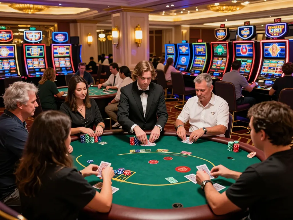 Experience the excitement of LC88 casino with players engaged at the vibrant tables.
