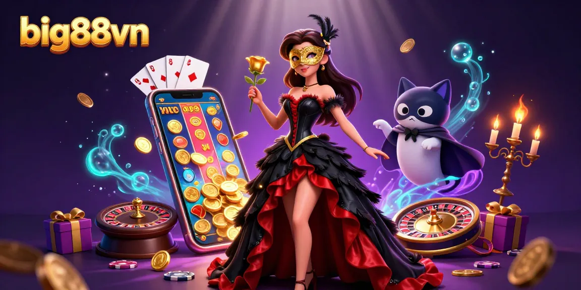 Experience thrilling slots action at big88vn with vibrant 3D visuals and gaming elements.
