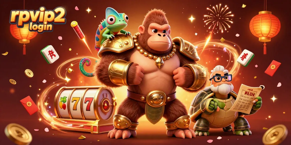 Engage with rpvip2 login for exciting casino gameplay, featuring dynamic slot machines and vibrant characters.