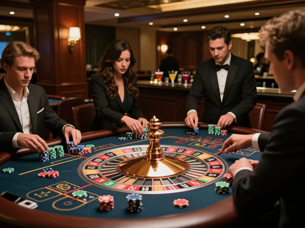 Rasakan kegembiraan di meja roulette paris888 dengan chip berwarna-warni dan roda yang berputar di kasino mewah