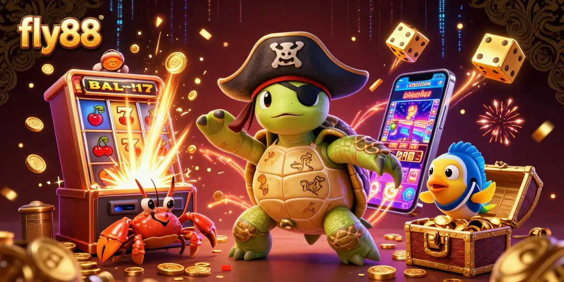 Spin big wins at fly88 with vibrant 3D casino scene featuring a treasure-filled adventure.