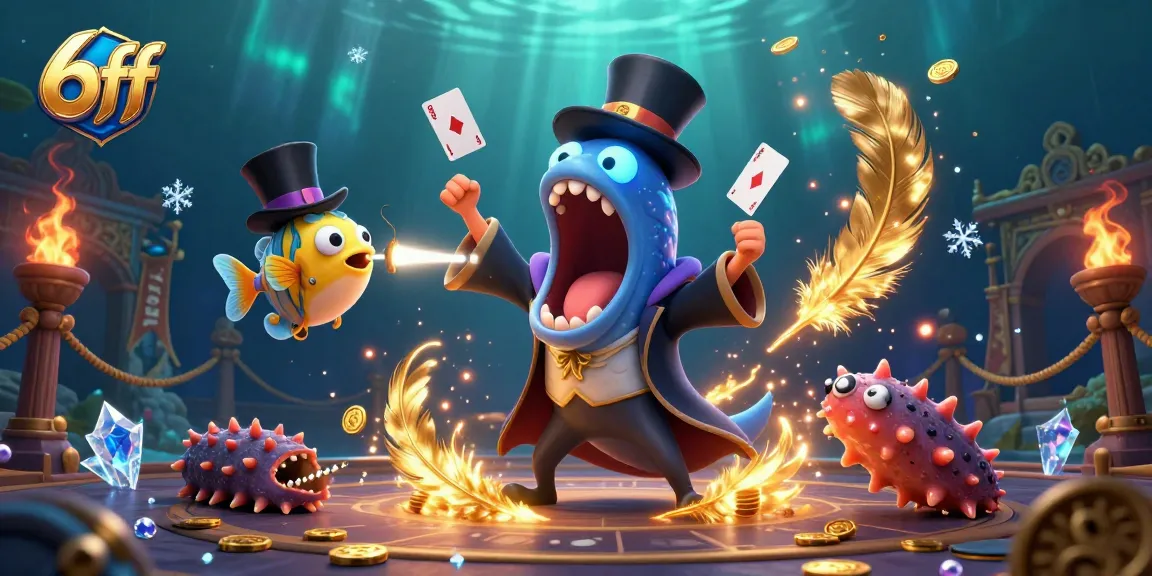 Experience the thrill of 6ff with a dynamic underwater casino scene featuring vibrant characters and gaming elements.