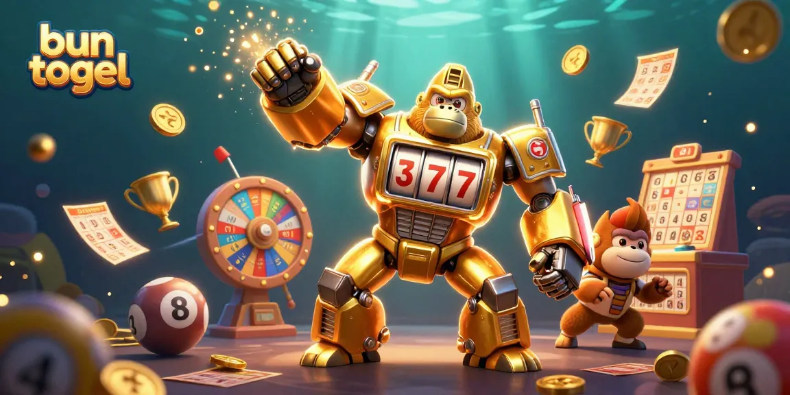 Win big with bun togel in this vibrant lottery-themed 3D illustration showcasing colorful elements.