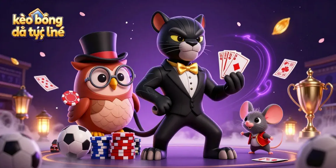 Experience thrilling kèo bóng đá trực tuyến with a 3D casino scene featuring dynamic characters and vibrant sports elements.
