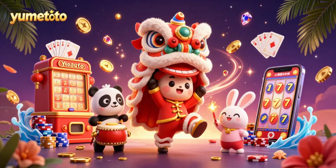 Experience the excitement of yumetoto with vibrant characters and engaging gambling elements in a festive setting.